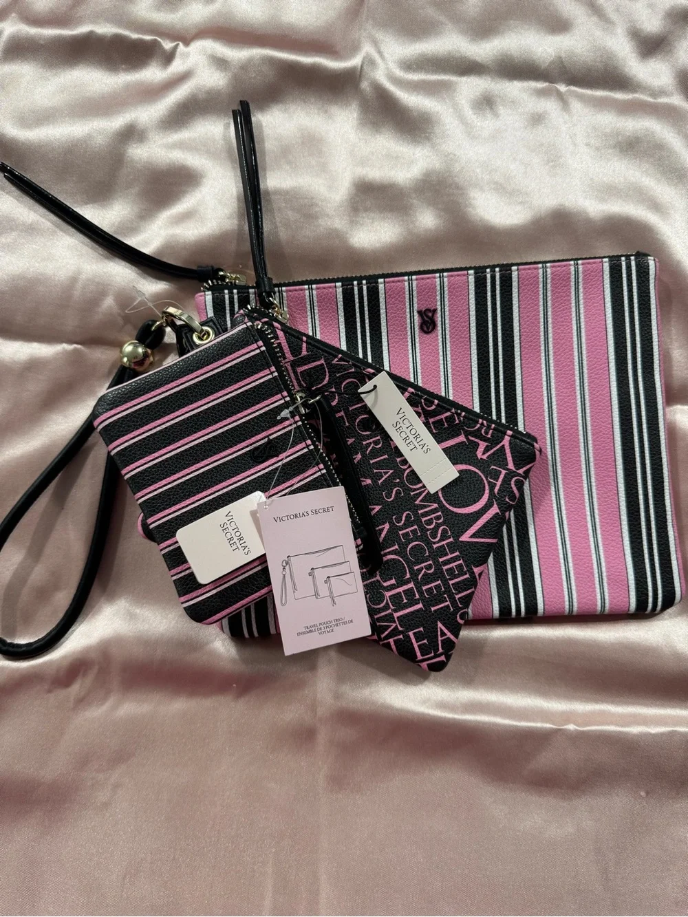 Victoria’s Secret Wristlet Travel Pouch Trio